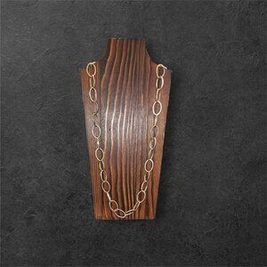 R. J. Graziano Long Gold Tone Loop Chain Necklace 32"  With Lobster Clasp